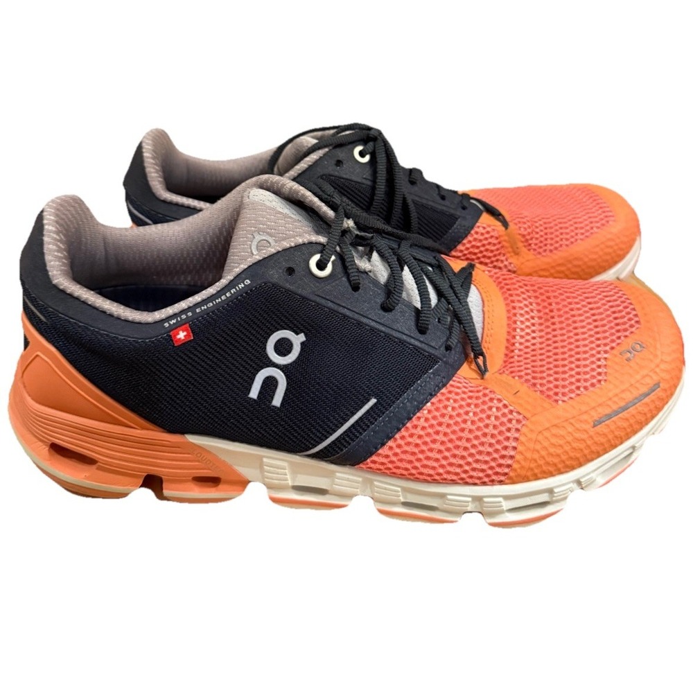 ON Women's Cloudflyer Running Sneaker Shoes, Salmon/Ink‎ (Medium Width) 9.5
